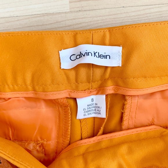 Calvin Klein Women’s Orange Straight Leg Office Dress Trouser Pants with Belt - Picture 3 of 9